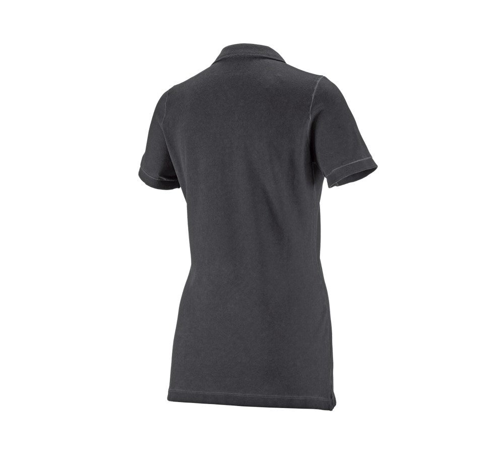 Secondary image e.s. Polo shirt vintage cotton stretch, ladies' oxidblack vintage