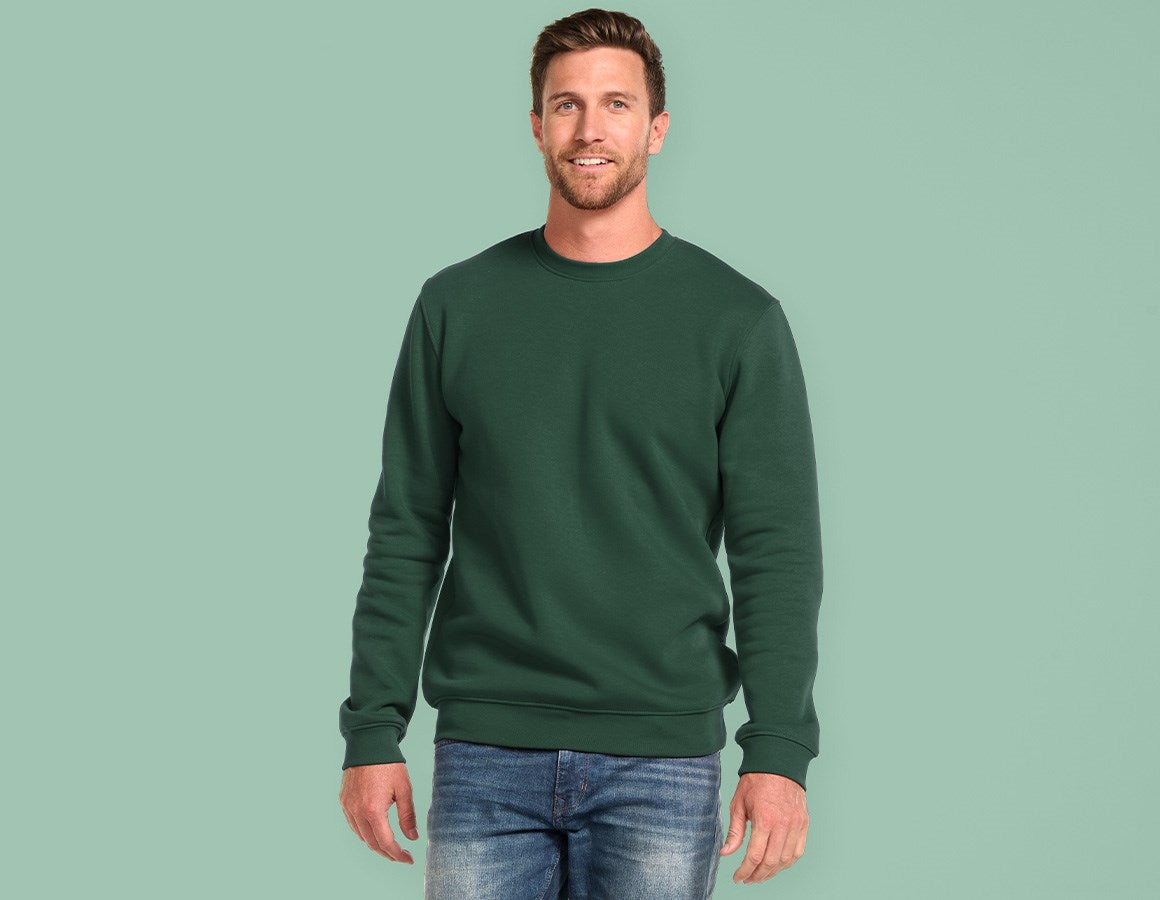 Main action image e.s. Sweatshirt poly cotton, long fit green