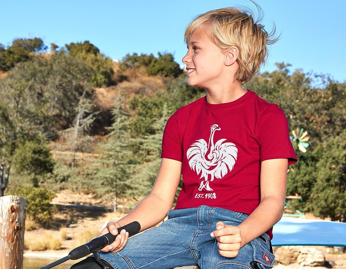 Additional image 1 e.s. T-shirt 1908, children fiery red/white