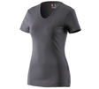 Primary image e.s. T-shirt cotton V-Neck, ladies' anthracite