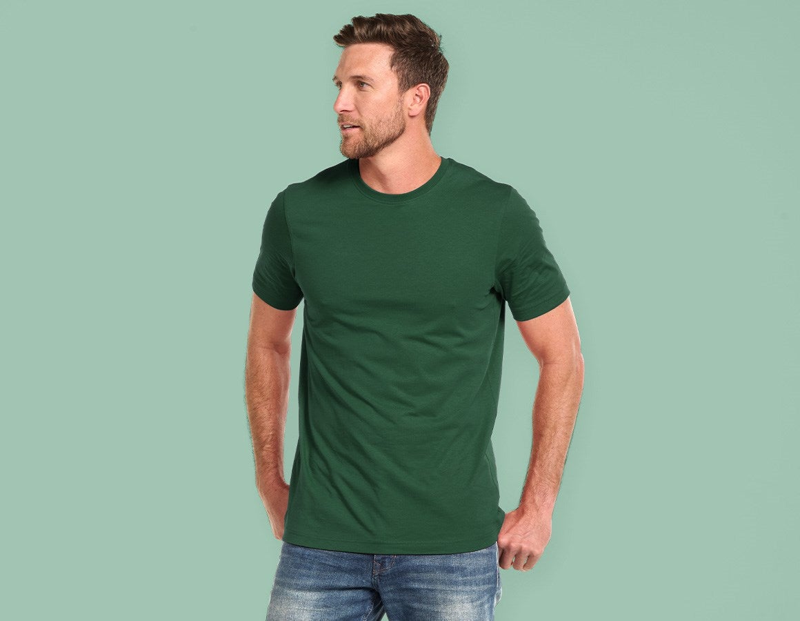 Main action image e.s. T-shirt cotton, long fit green
