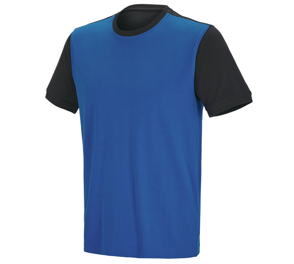 Primary image e.s. T-shirt cotton stretch bicolor gentianblue/graphite