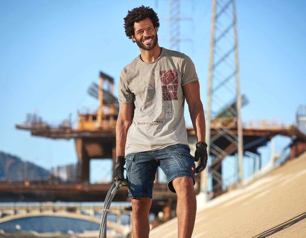 Additional image 2 e.s. T-Shirt denim workwear taupe vintage