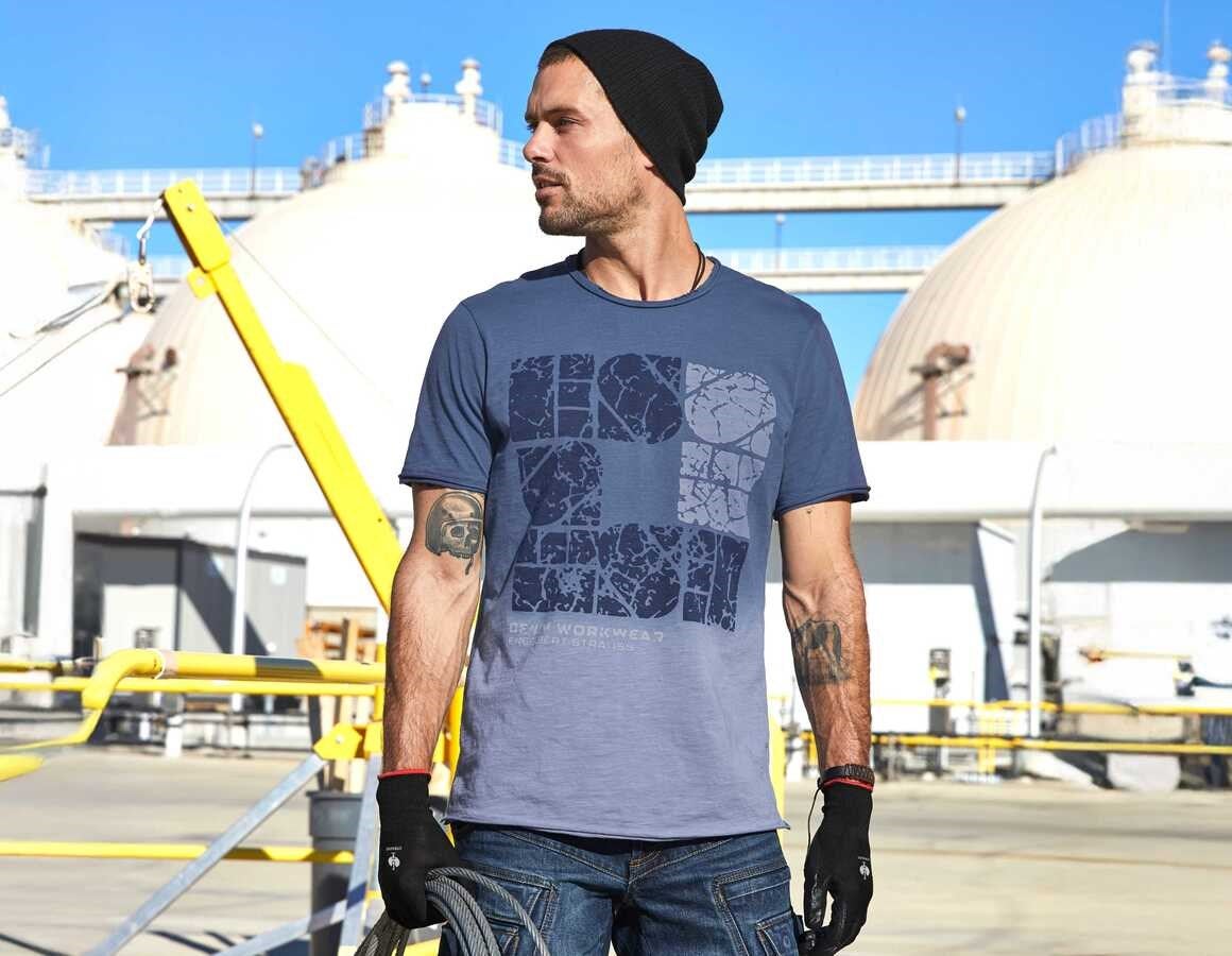 Main action image e.s. T-Shirt denim workwear antiqueblue vintage