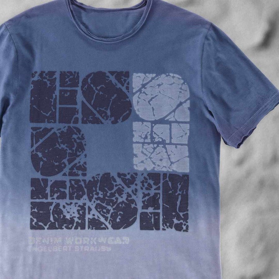 Detailed image e.s. T-Shirt denim workwear antiqueblue vintage