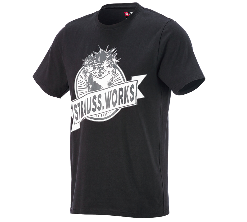 Primary image e.s. T-shirt strauss works black/white