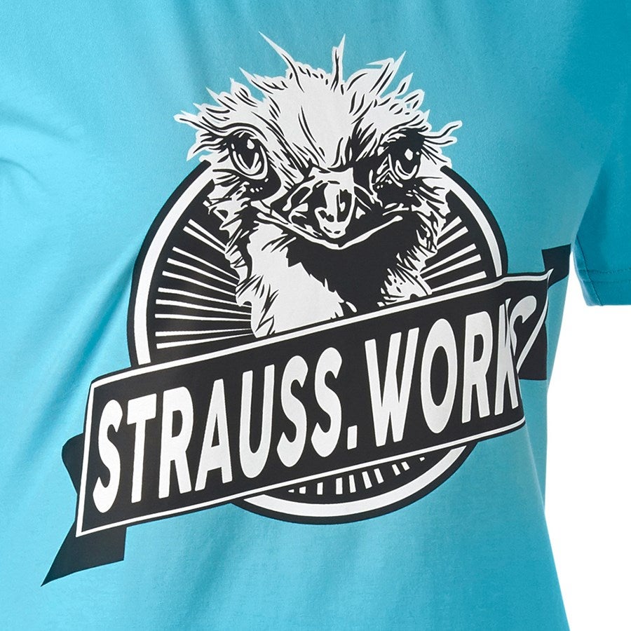 Detailed image e.s. T-shirt strauss works, ladies' lapisturquoise