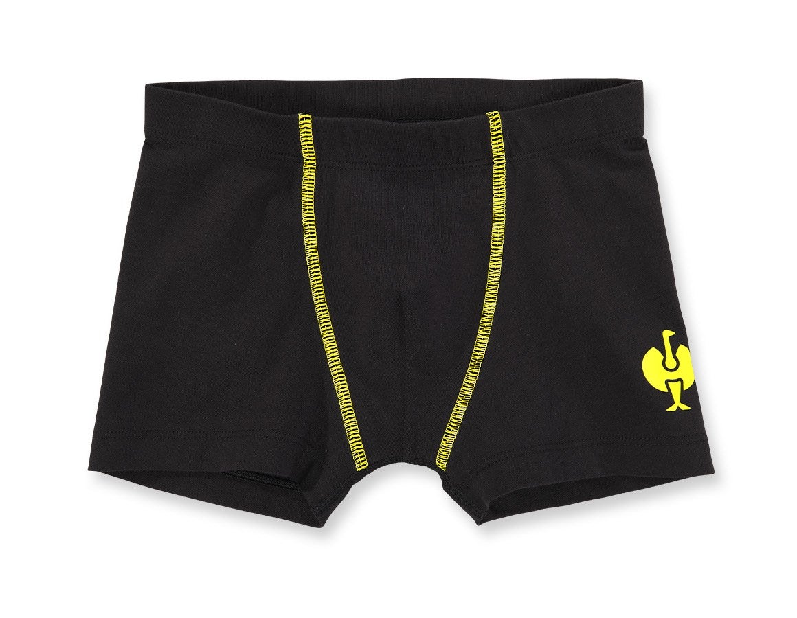 Primary image e.s. Cotton stretch pants, pack of 2, children's black/acid yellow